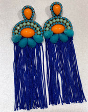 Load image into Gallery viewer, The Ceciel Malva Earrings create an eye-catching look.  Looks great wether you dress it up or just wear it with a simple t-shirt. Earrings made with ​​the intricate soutache technique embroidery. They will come in a gift box.  Handmade with so much love and care using high quality materials. Unique piece. Swarovski crystals and silk tussel. Back is 14K Gold to avoid allergies. Lightweight
